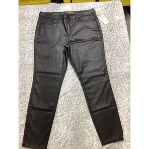 Universal Thread Womens Coated Skinny Jeans Ebony Black Waxed Denim 16/33R NEW